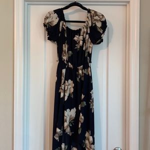 Off shoulder Papaya high/low floral dress
